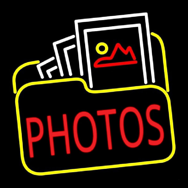 Red Photos With Photo Icon Neonkyltti