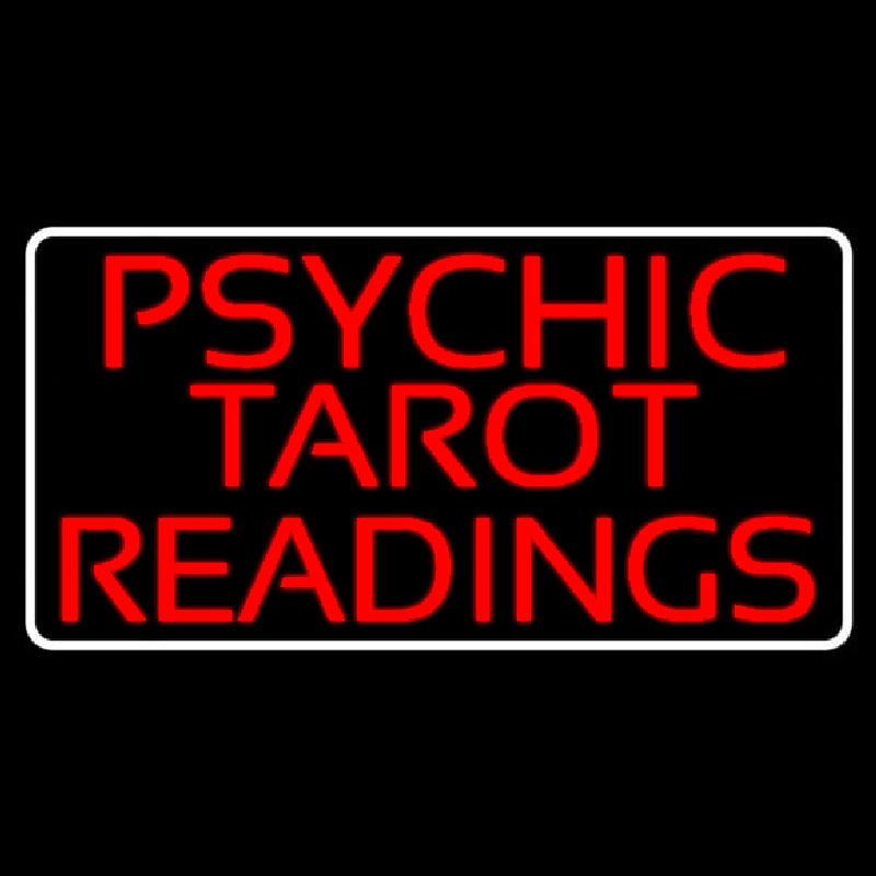 Red Psychic Tarot Readings Block With Border Neonkyltti