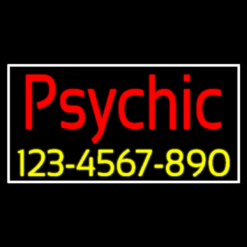 Red Psychic With Yellow Phone Number Neonkyltti