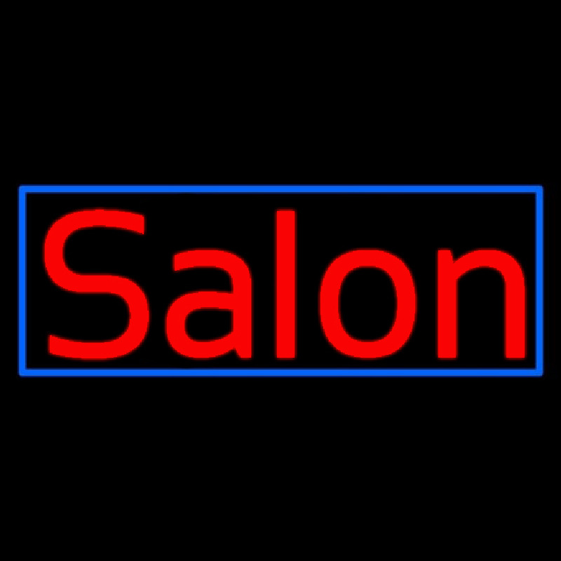 Red Salon With Blue Border Neonkyltti