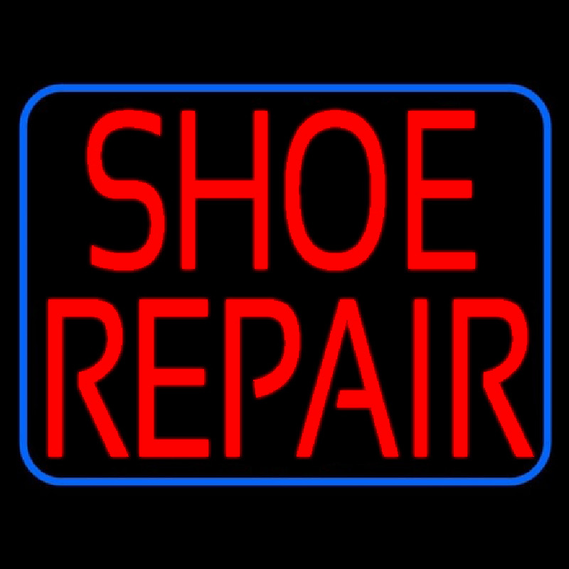 Red Shoe Repair Blue Border Neonkyltti