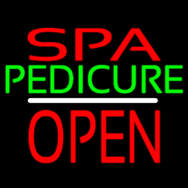 Red Spa Green Pedicure White Line Open Neonkyltti