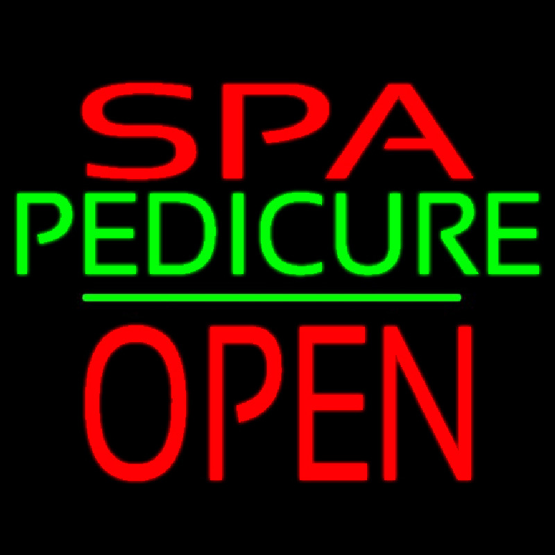 Red Spa Pedicure Block Open Neonkyltti