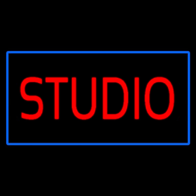 Red Studio Blue Rectangle Neonkyltti