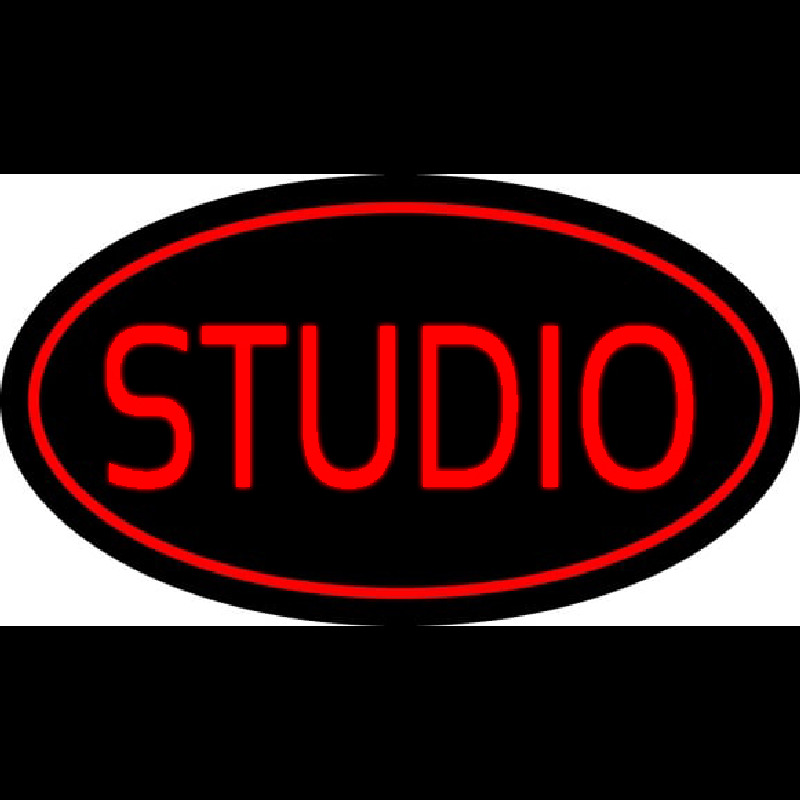 Red Studio Oval Neonkyltti