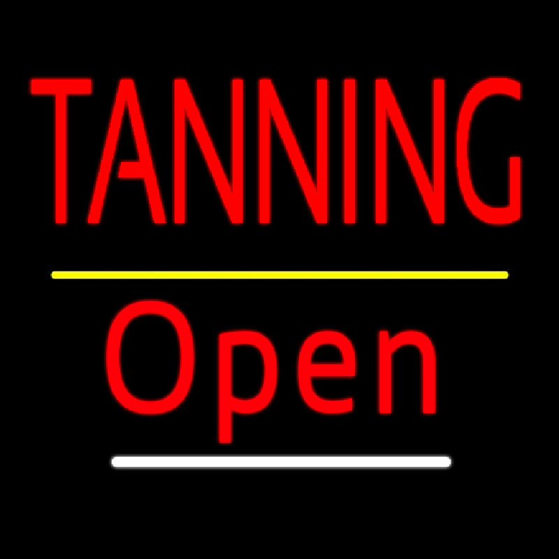 Red Tanning Open Yellow Line Neonkyltti