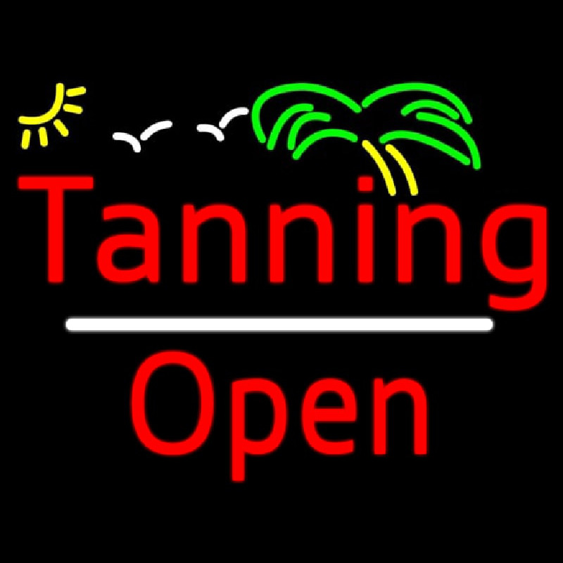 Red Tanning Slant Open White Line Neonkyltti