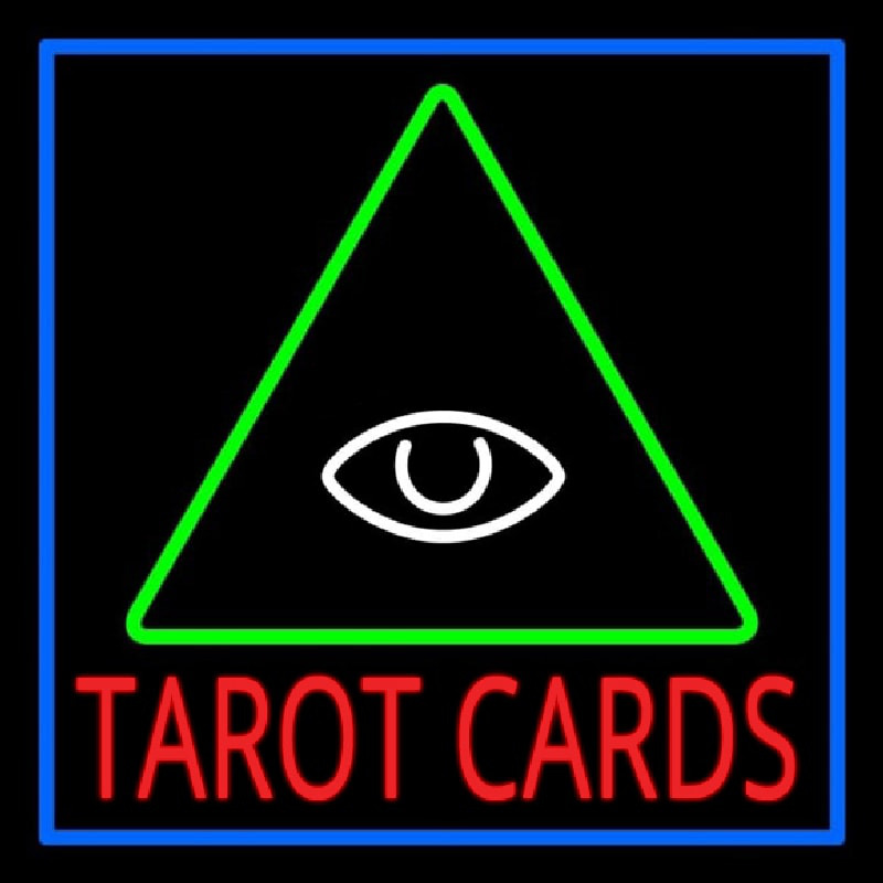 Red Tarot Cards Logo Neonkyltti