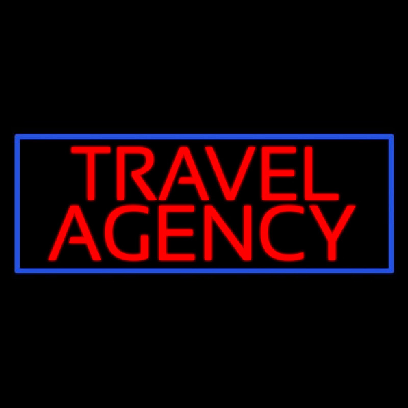 Red Travel Agency Blue Border Neonkyltti