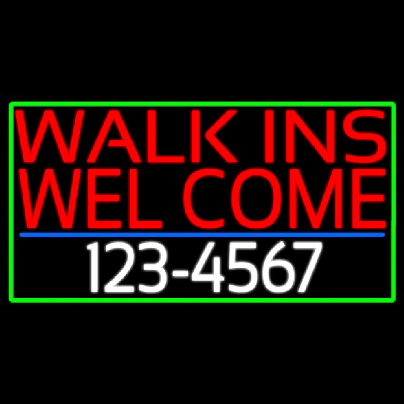 Red Walk Ins Welcome With Phone Number Neonkyltti