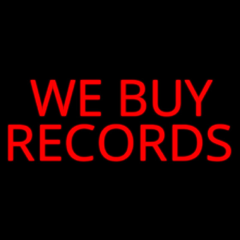 Red We Buy Records Neonkyltti