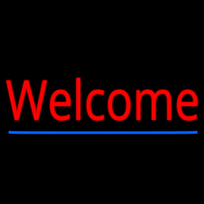 Red Welcome With Underline Neonkyltti