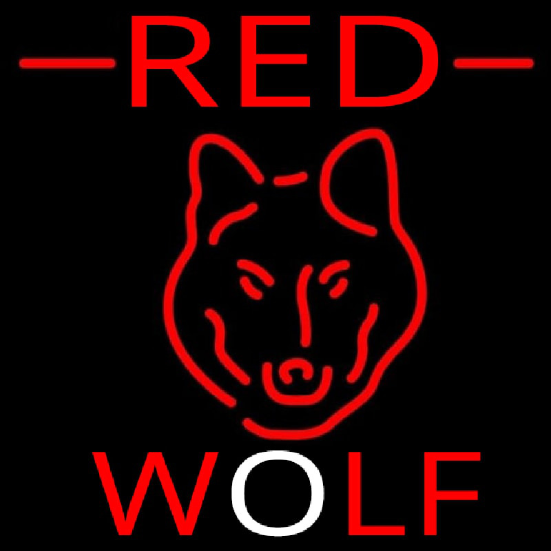 Red Wolf Head Beer Sign Neonkyltti