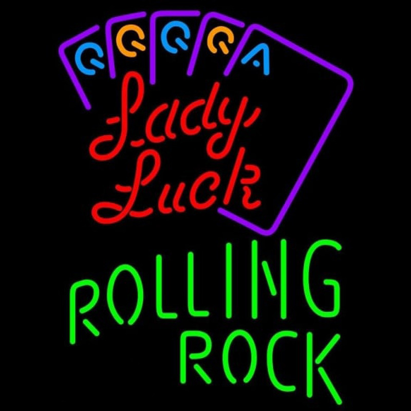 Rolling Rock Lady Luck Series Beer Sign Neonkyltti