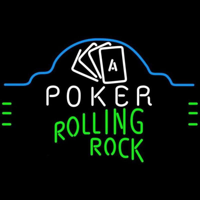 Rolling Rock Poker Ace Cards Beer Sign Neonkyltti