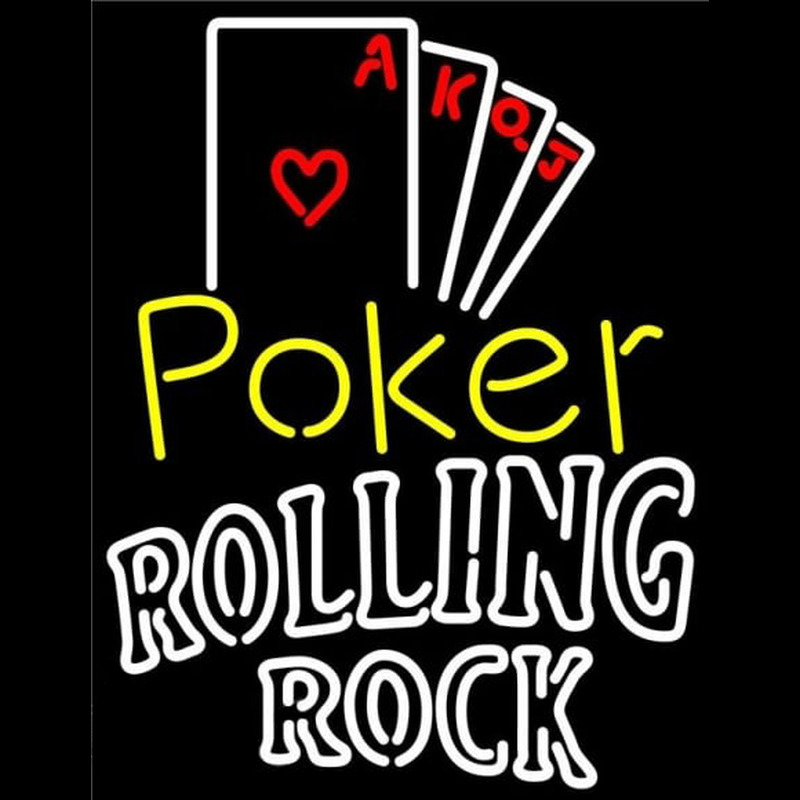 Rolling Rock Poker Ace Series Beer Sign Neonkyltti