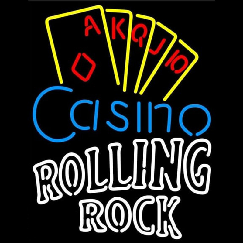 Rolling Rock Poker Casino Ace Series Beer Sign Neonkyltti