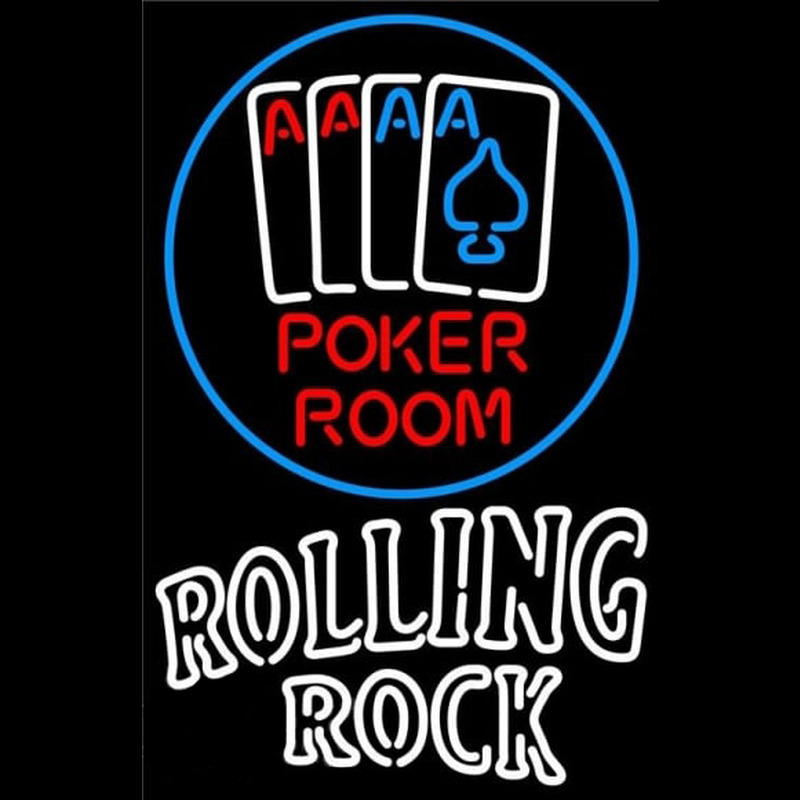 Rolling Rock Poker Room Beer Sign Neonkyltti