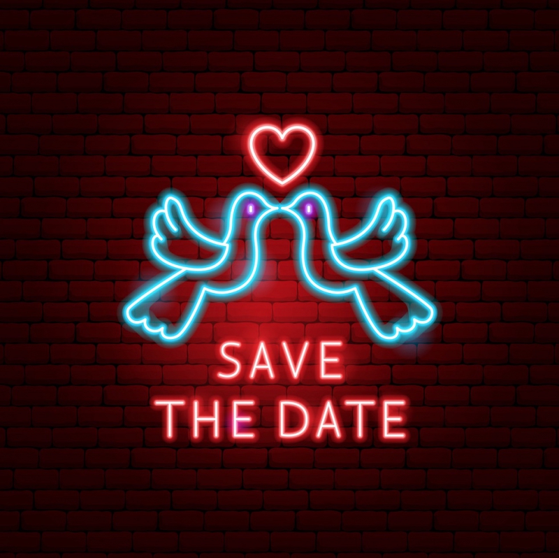 SAVE THE Date Neonkyltti