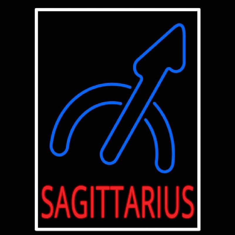 Sagittarius White Border Neonkyltti