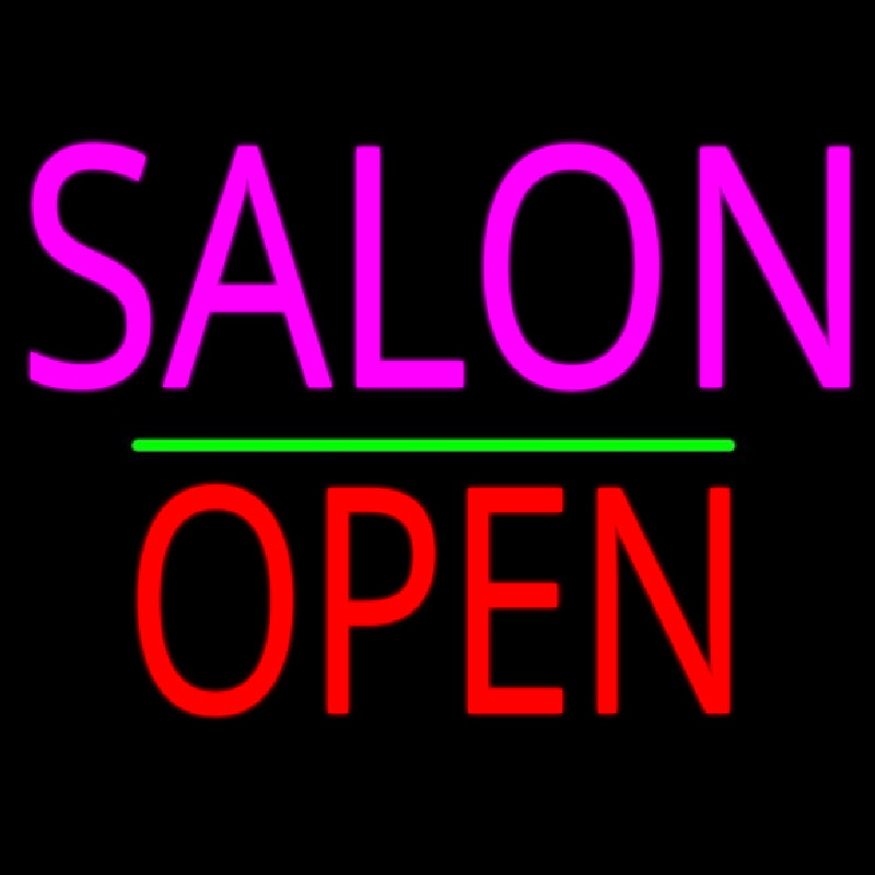 Salon Block Open Green Line Neonkyltti