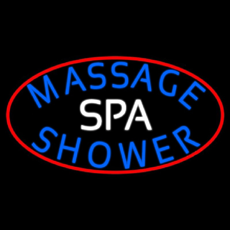 Spa Massage With Red Border Neonkyltti