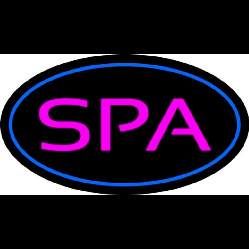 Spa Oval Blue Neonkyltti