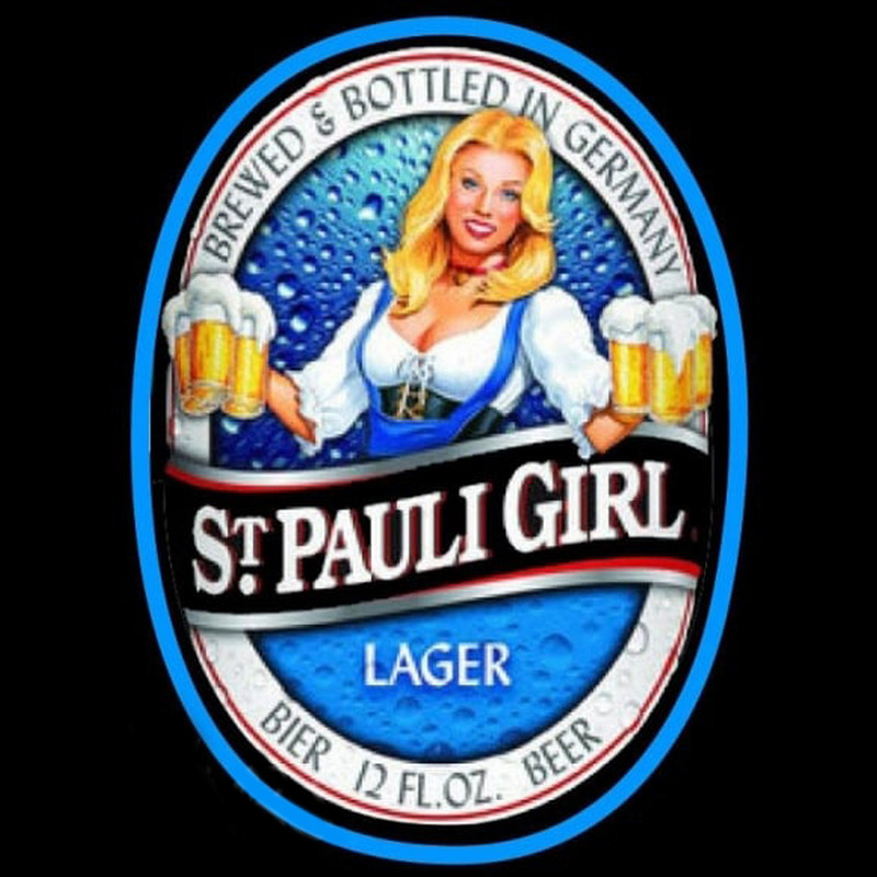 St  Pauli Girl Classic Label Beer Sign Neonkyltti