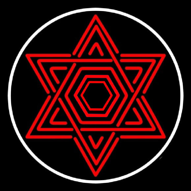 Star Of David Judaism With Border Neonkyltti