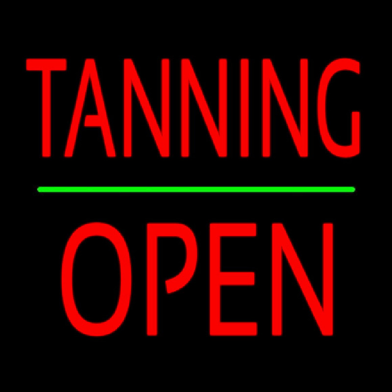 Tanning Block Open Green Line Neonkyltti