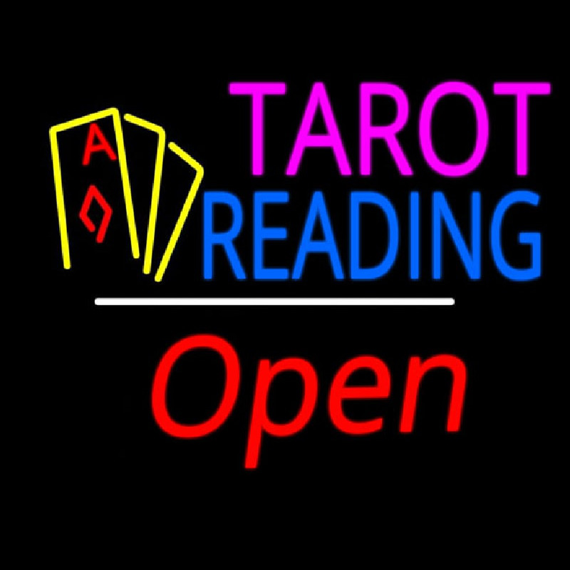 Tarot Reading Open White Line Neonkyltti