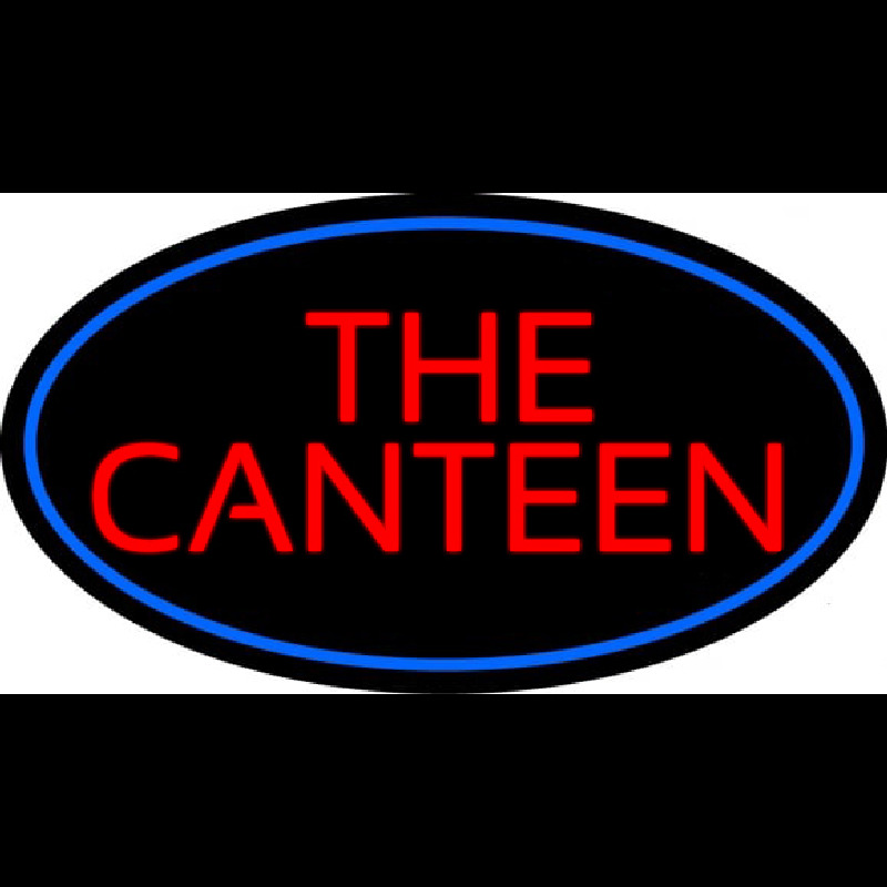 The Canteen With Blue Border Neonkyltti