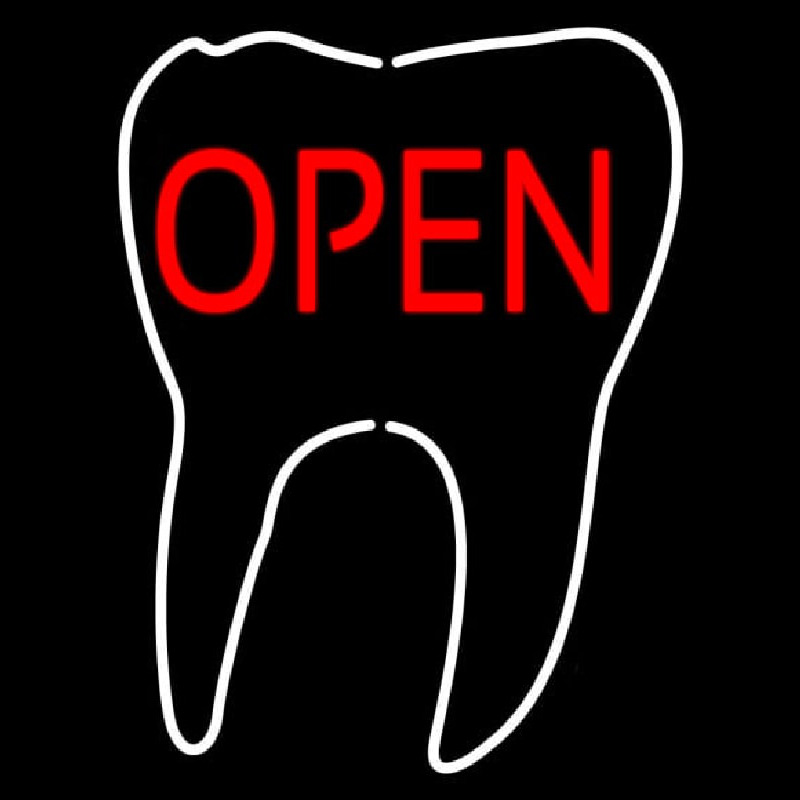 Tooth Logo Open Neonkyltti