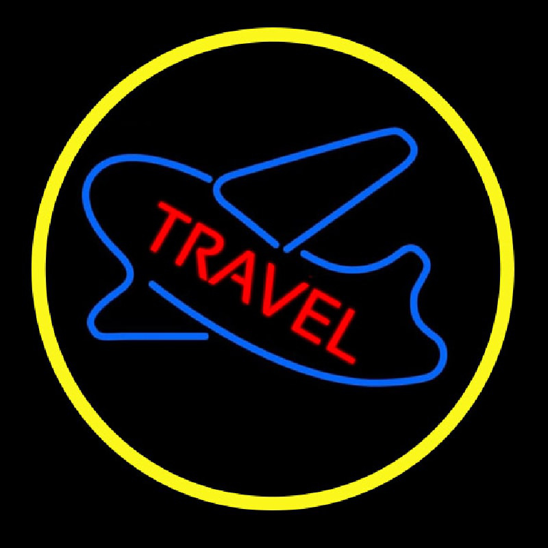 Travel With Blue Logo Neonkyltti