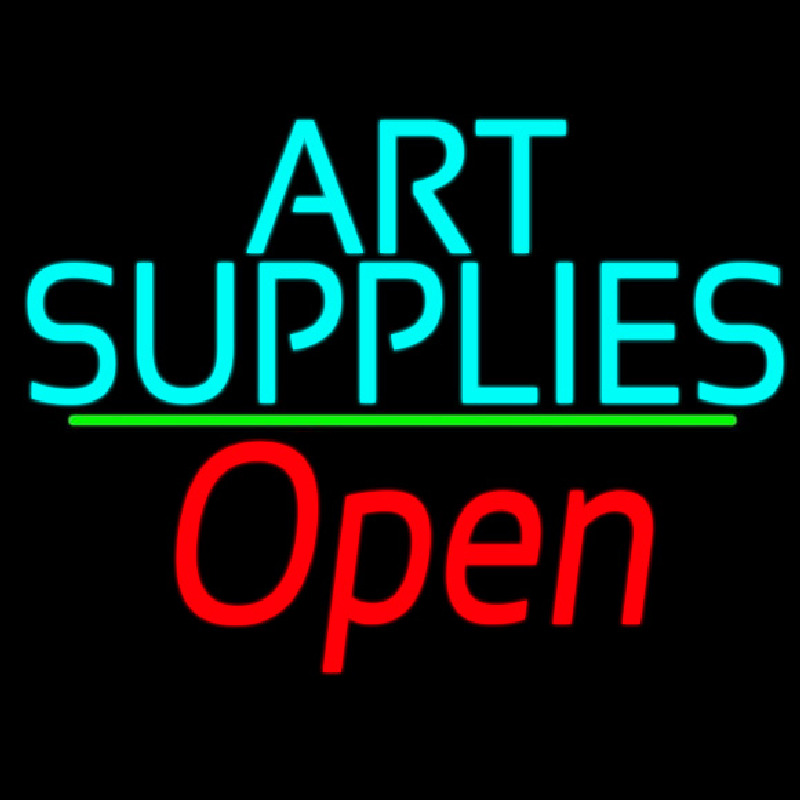 Turquoise Art Supplies With Open 2 Neonkyltti