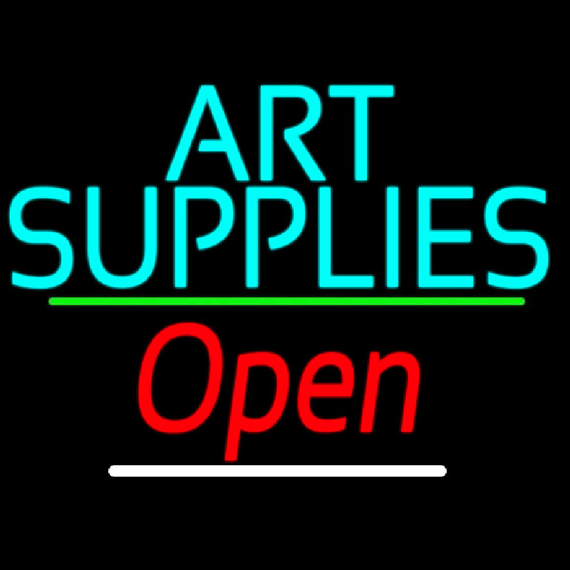 Turquoise Art Supplies With Open 3 Neonkyltti