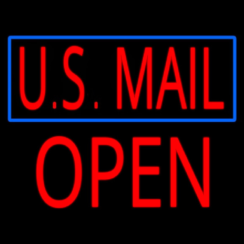 Us Mail Block Open Neonkyltti