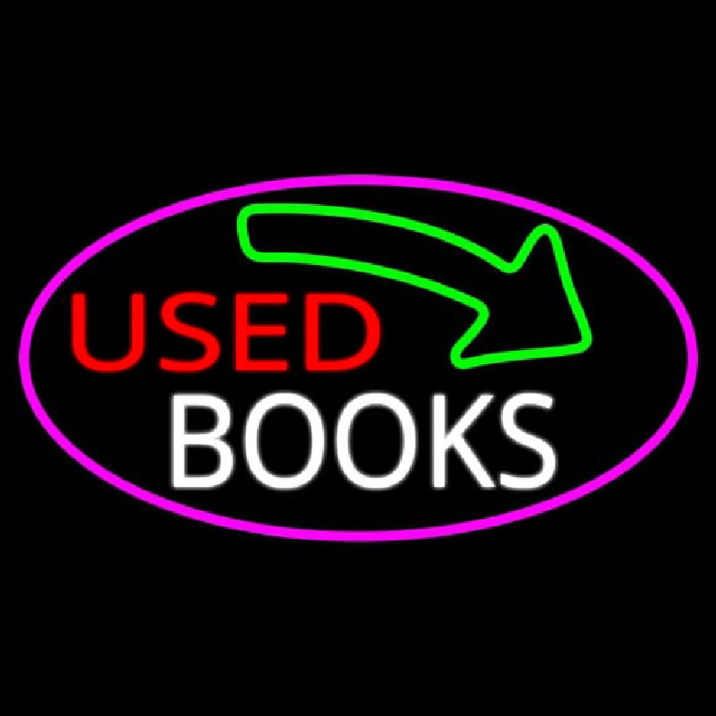 Used Books With Arrow Neonkyltti