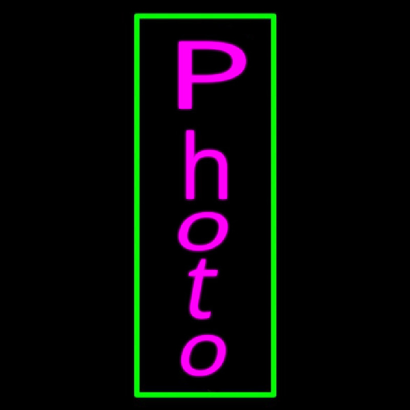 Vertical Photo Green Border Neonkyltti