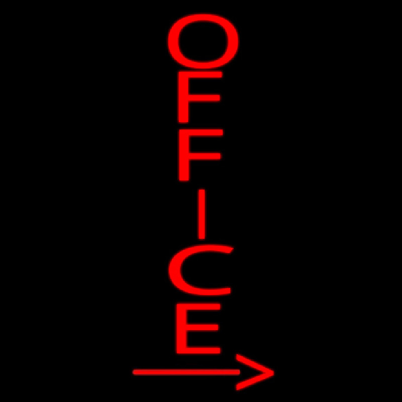 Vertical Red Office With Arrow Neonkyltti