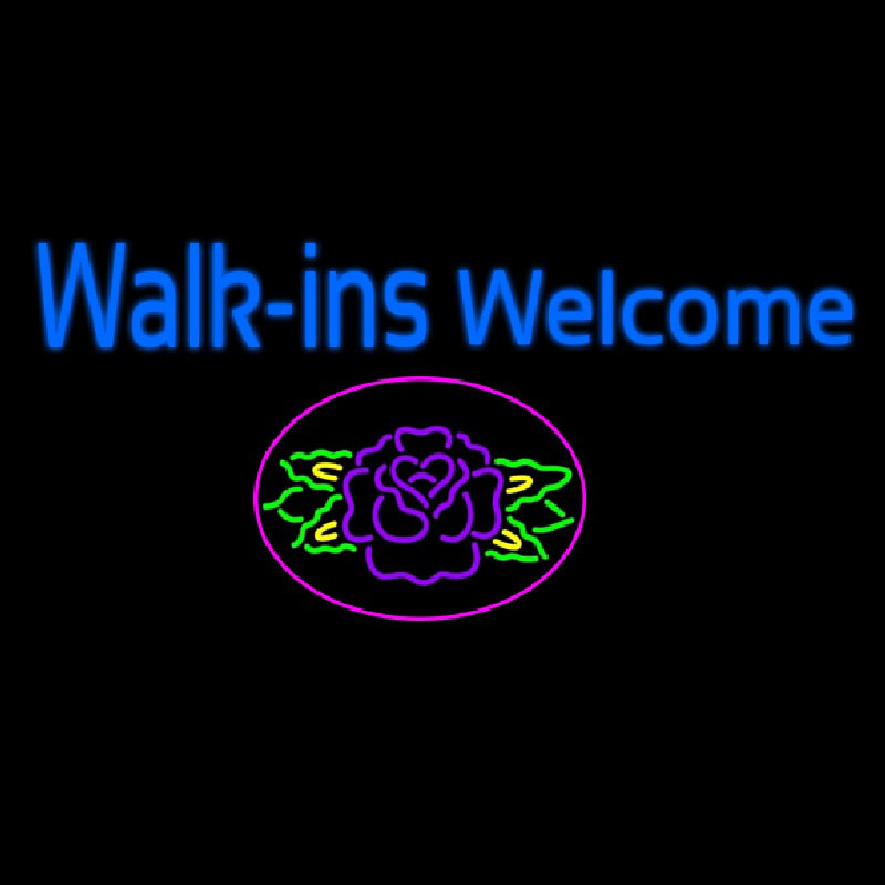 Walk Ins Welcome Flower Neonkyltti