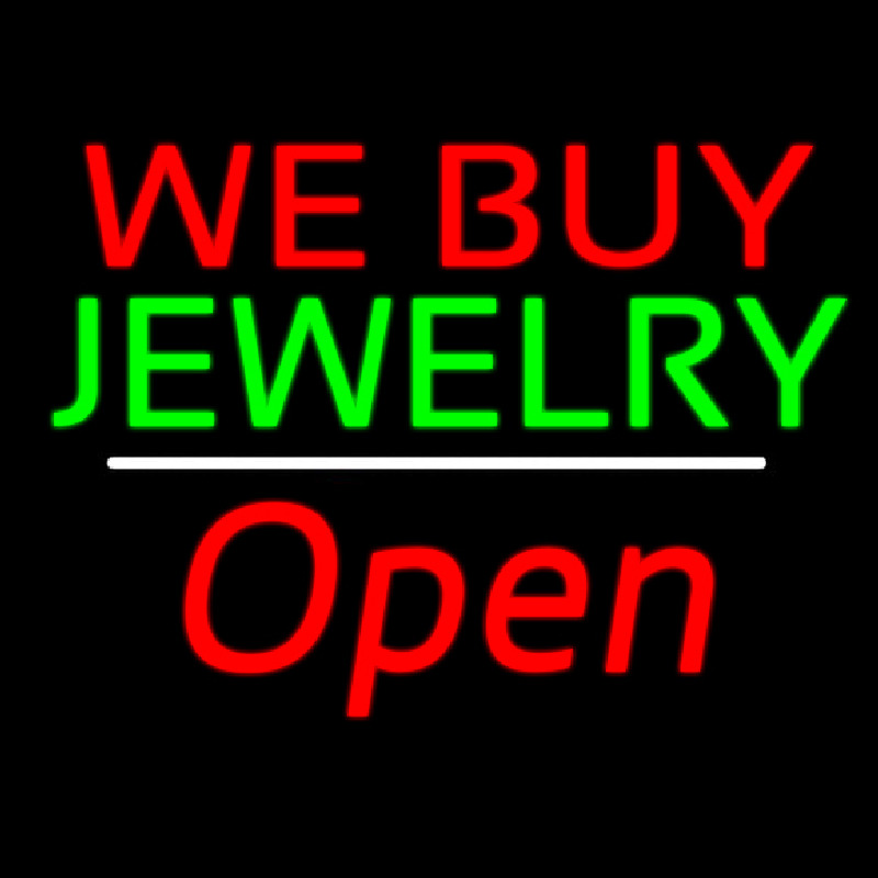 We Buy Jewelry Block Open White Line Neonkyltti