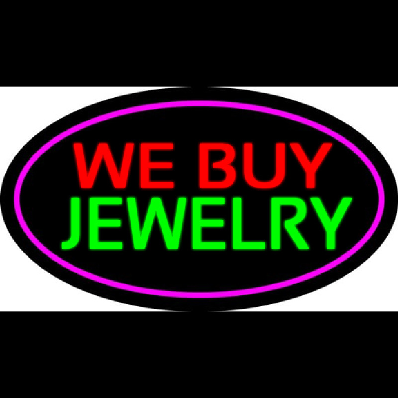 We Buy Jewelry Oval Purple Neonkyltti