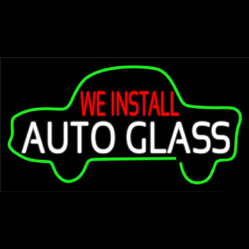 We Install Auto Glass Car Logo Neonkyltti