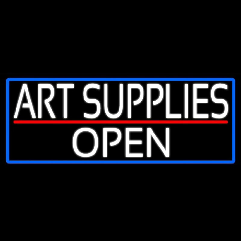 White Art Supplies Open With Blue Border Neonkyltti