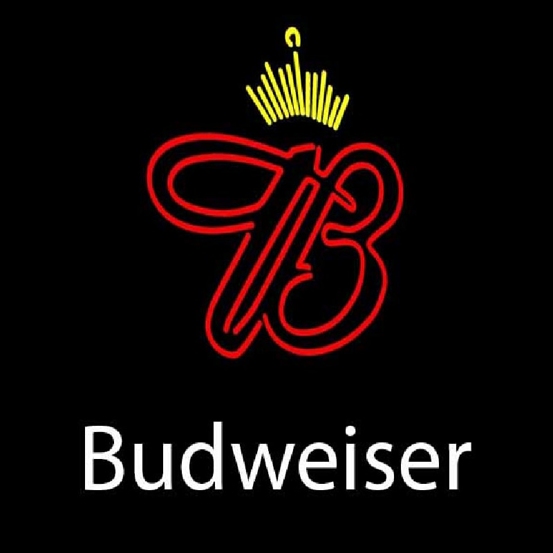 White Budweiser Crown Beer Sign Neonkyltti