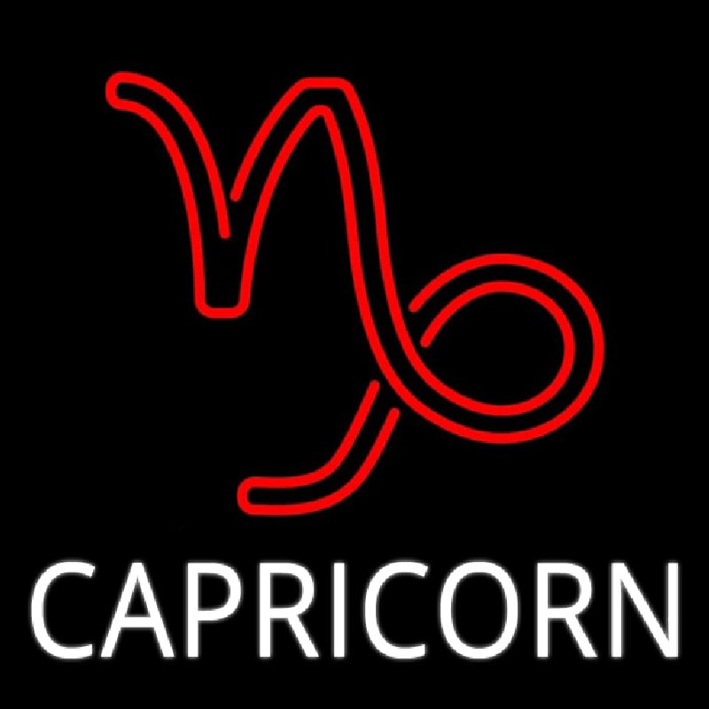 White Capricorn Red Logo Neonkyltti