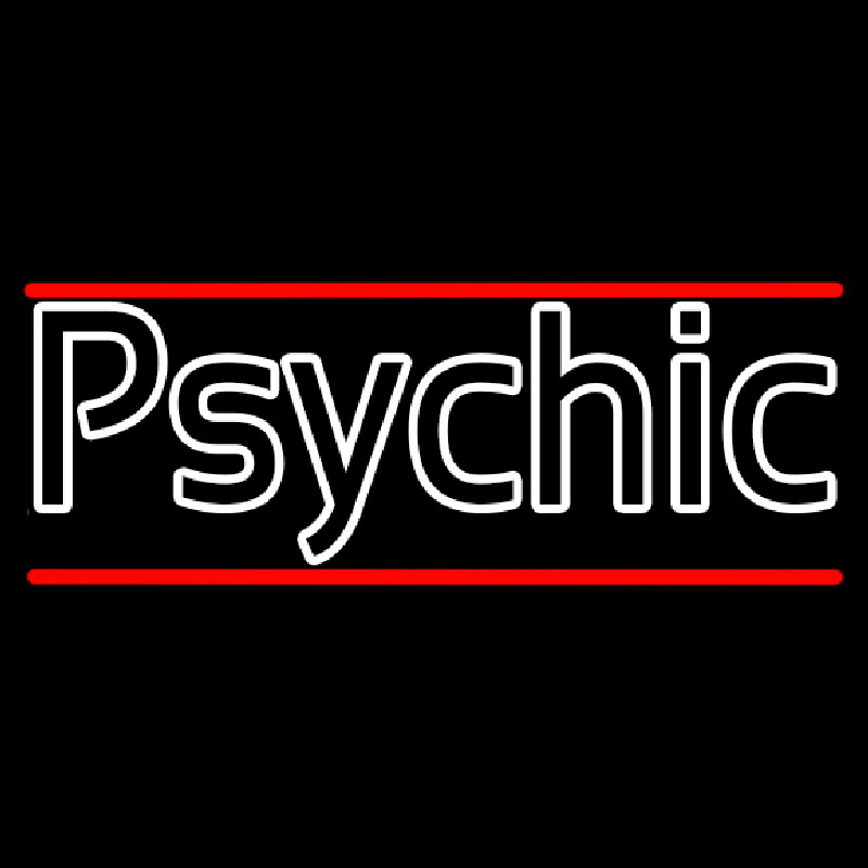 White Double Stroke Psychic And Red Line Neonkyltti