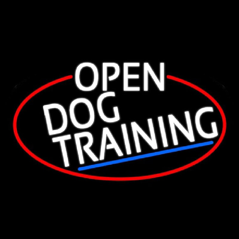 White Open Dog Training Oval With Red Border Neonkyltti