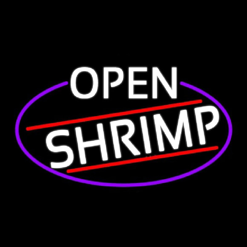 White Open Shrimp Oval With Blue Border Neonkyltti